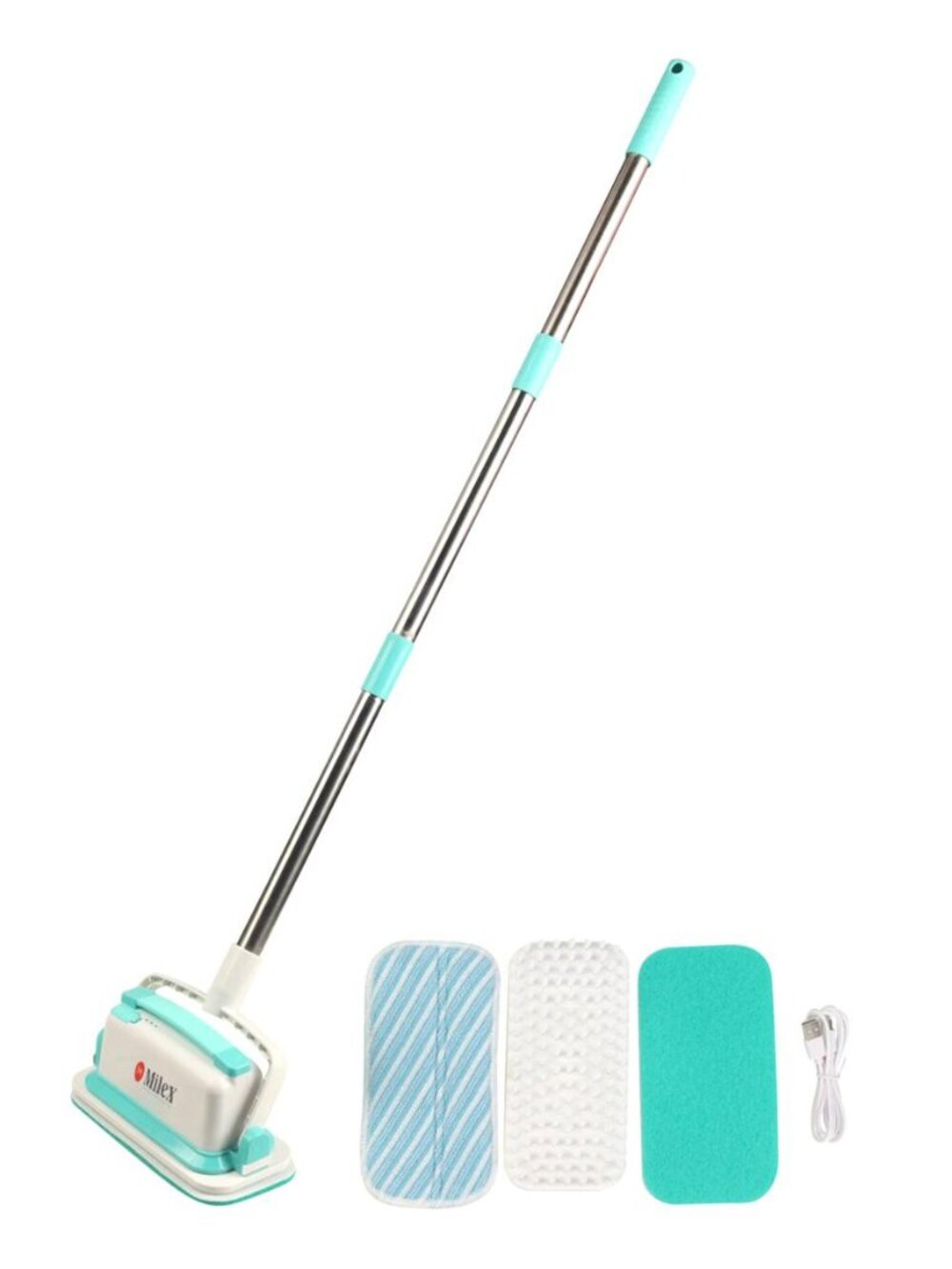 Milex V GoScrubber Electric Spin Scrubber – Cordless Cleaning Brush with pole